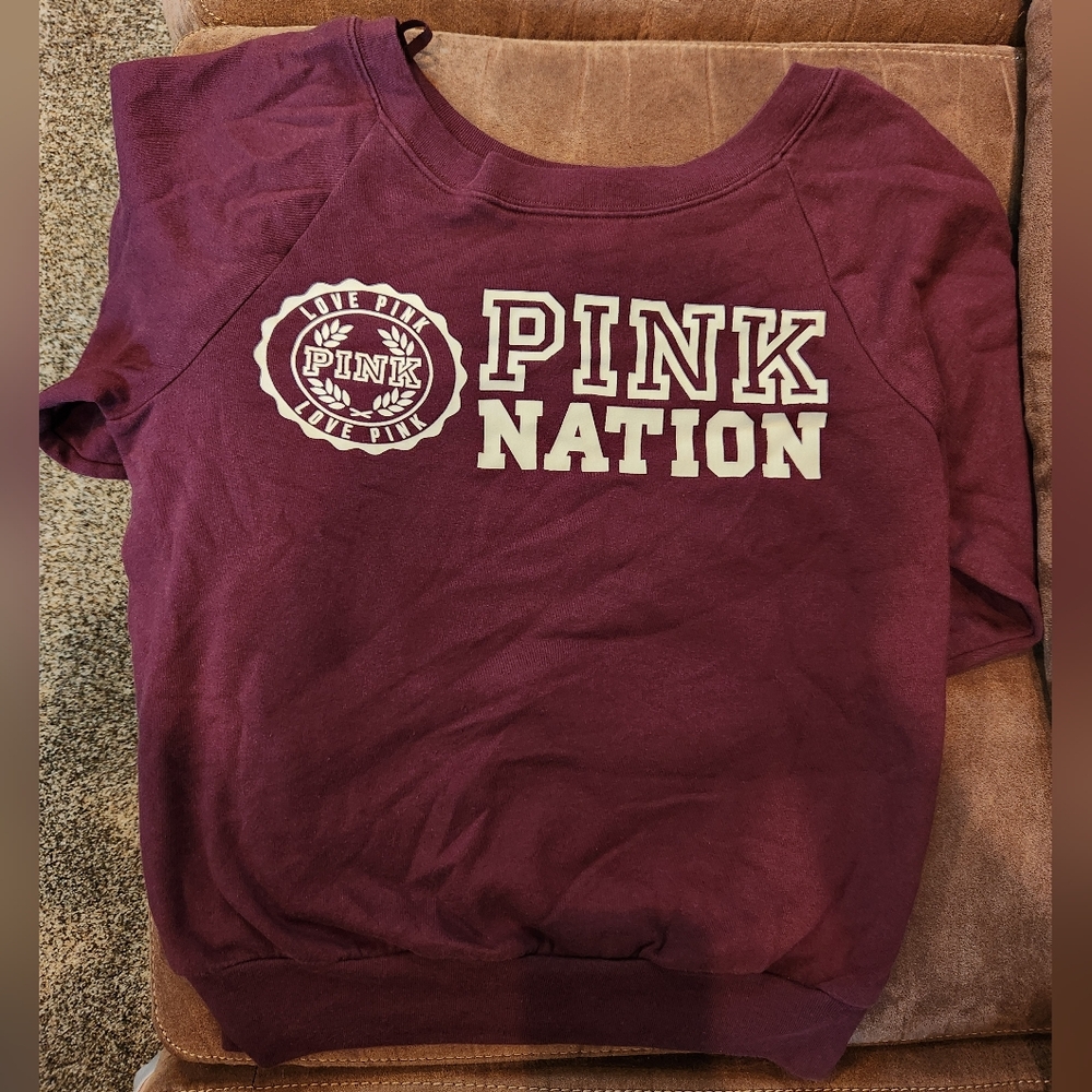 VS Pink Maroon Pink Nation Sweater Sz. XS